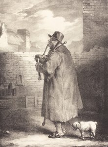 パイパー、1821年（織り紙のリトグラフ） 作： Theodore Gericault